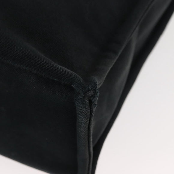 HERMES Fourre Tout MM Hand Bag Canvas Black Silver Auth 147195