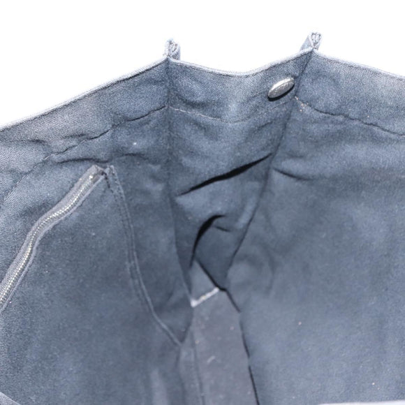 HERMES Fourre Tout MM Hand Bag Canvas Black Silver Auth 147195