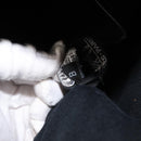 HERMES Fourre Tout MM Hand Bag Canvas Black Silver Auth 147195-11