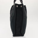 HERMES Fourre Tout MM Hand Bag Canvas Black Silver Auth 147195-4