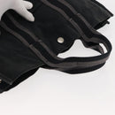HERMES Fourre Tout MM Hand Bag Canvas Black Silver Auth 147195-6
