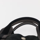 HERMES Fourre Tout MM Hand Bag Canvas Black Silver Auth 147195-8