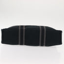 HERMES Fourre Tout MM Hand Bag Canvas Black Silver Auth 147195-5