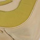 CHANEL Marshmallow COCO Mark Tote Bag Canvas Leather Beige Gold CC Auth 147196-14