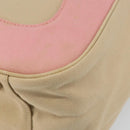 CHANEL Marshmallow COCO Mark Tote Bag Canvas Leather Beige Gold CC Auth 147196-16