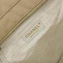 CHANEL Marshmallow COCO Mark Tote Bag Canvas Leather Beige Gold CC Auth 147196-19