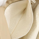 CHANEL Marshmallow COCO Mark Tote Bag Canvas Leather Beige Gold CC Auth 147196-22