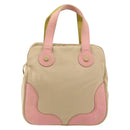 CHANEL Marshmallow COCO Mark Tote Bag Canvas Leather Beige Gold CC Auth 147196-2