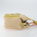 CHANEL Marshmallow COCO Mark Tote Bag Canvas Leather Beige Gold CC Auth 147196-3