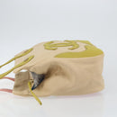 CHANEL Marshmallow COCO Mark Tote Bag Canvas Leather Beige Gold CC Auth 147196-4