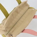 CHANEL Marshmallow COCO Mark Tote Bag Canvas Leather Beige Gold CC Auth 147196-6