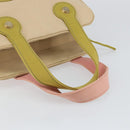 CHANEL Marshmallow COCO Mark Tote Bag Canvas Leather Beige Gold CC Auth 147196-7