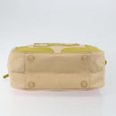 CHANEL Marshmallow COCO Mark Tote Bag Canvas Leather Beige Gold CC Auth 147196-5