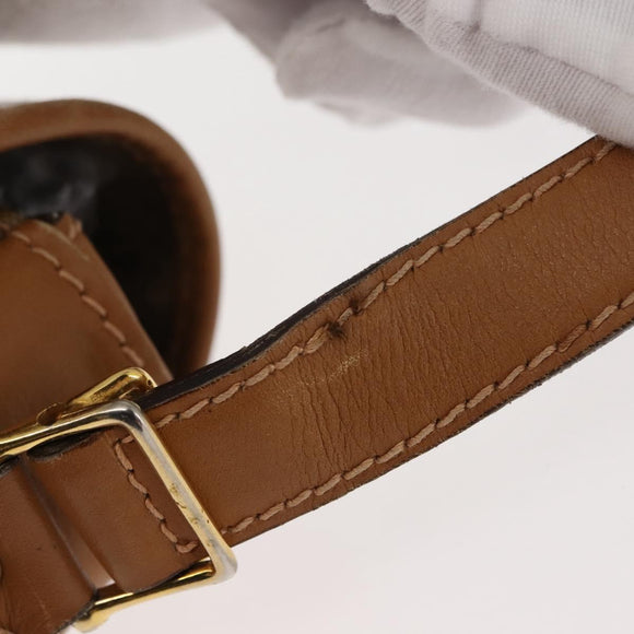 CELINE Macadam Canvas Shoulder Bag PVC Beige Gold Auth 147197