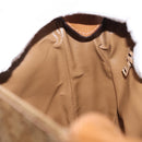 CELINE Macadam Canvas Shoulder Bag PVC Beige Gold Auth 147197-21