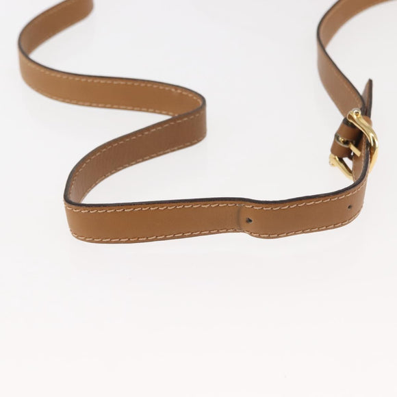 CELINE Macadam Canvas Shoulder Bag PVC Beige Gold Auth 147197