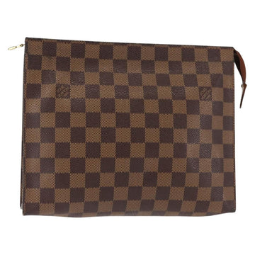 LOUIS VUITTON Damier Ebene Poche Toilette 26 Pouch N47543 LV Auth 147199