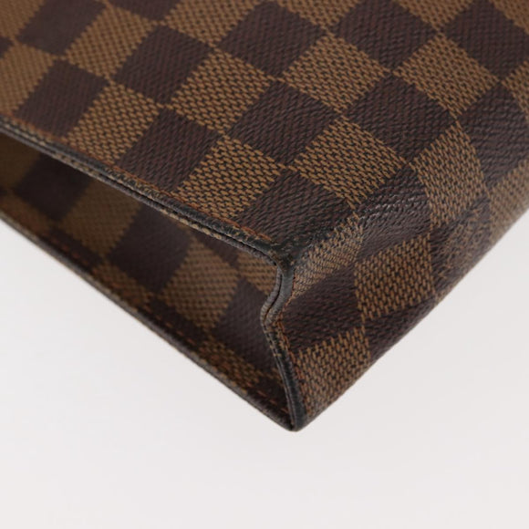 LOUIS VUITTON Damier Ebene Poche Toilette 26 Pouch N47543 LV Auth 147199