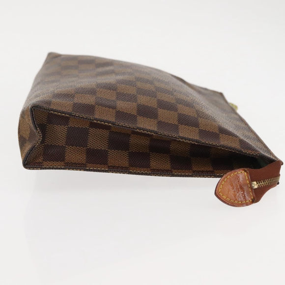 LOUIS VUITTON Damier Ebene Poche Toilette 26 Pouch N47543 LV Auth 147199