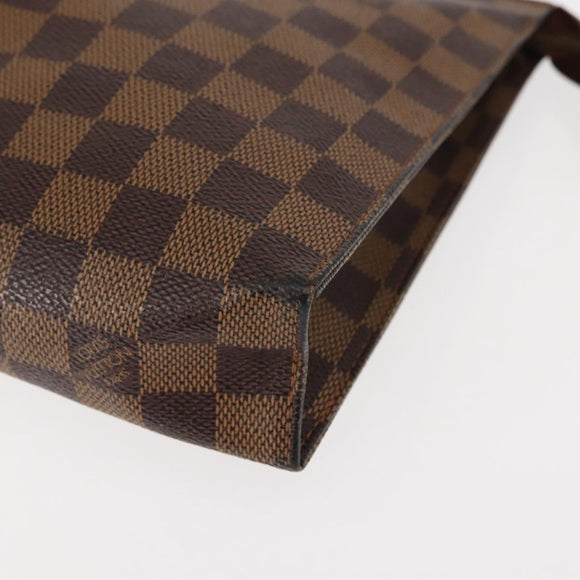 LOUIS VUITTON Damier Ebene Poche Toilette 26 Pouch N47543 LV Auth 147199