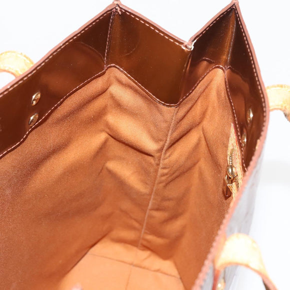 LOUIS VUITTON Monogram Vernis Reade MM Hand Bag Bronze M91143 LV Auth 147200