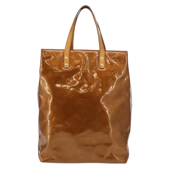LOUIS VUITTON Monogram Vernis Reade MM Hand Bag Bronze M91143 LV Auth 147200