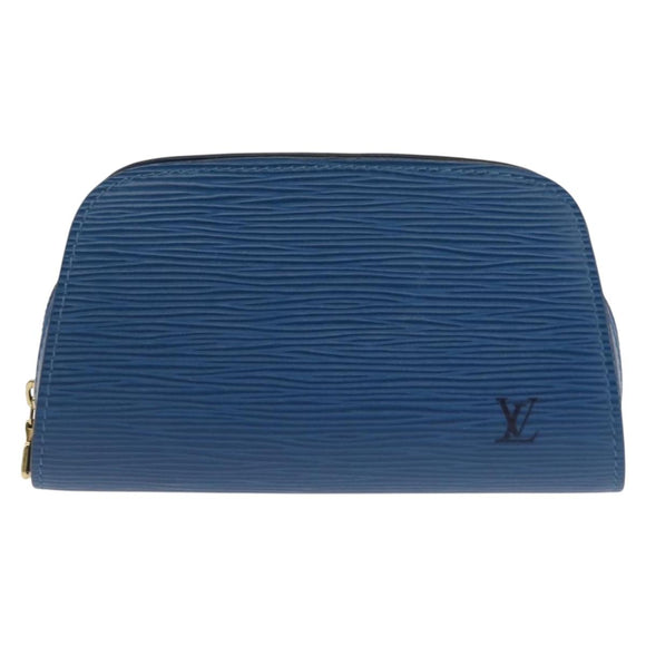 LOUIS VUITTON Epi Dauphine PM Pouch Blue M48445 LV Auth 147225
