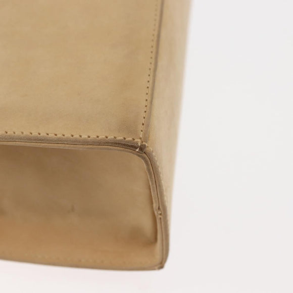 Salvatore Ferragamo Vala Hand Bag Suede 2way Beige Gold Auth 147228