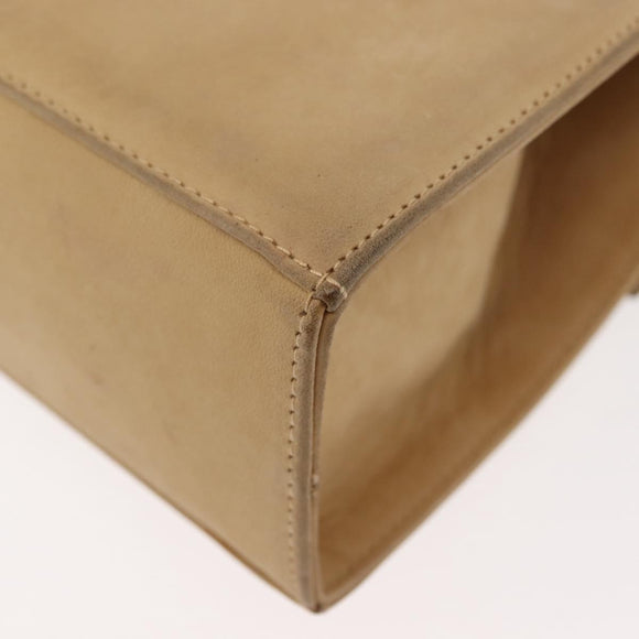 Salvatore Ferragamo Vala Hand Bag Suede 2way Beige Gold Auth 147228