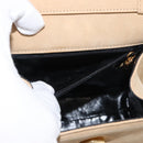 Salvatore Ferragamo Vala Hand Bag Suede 2way Beige Gold Auth 147228-22