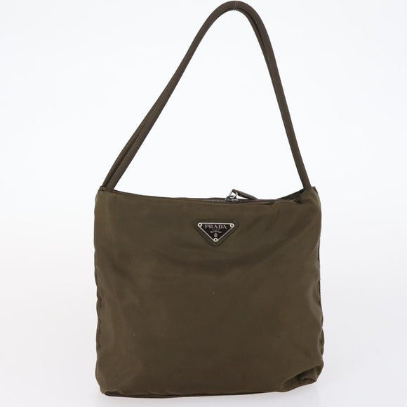PRADA Hand Bag Nylon 2 Set Gray Brown Auth 147229
