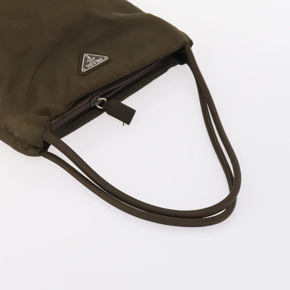 PRADA Hand Bag Nylon 2 Set Gray Brown Auth 147229