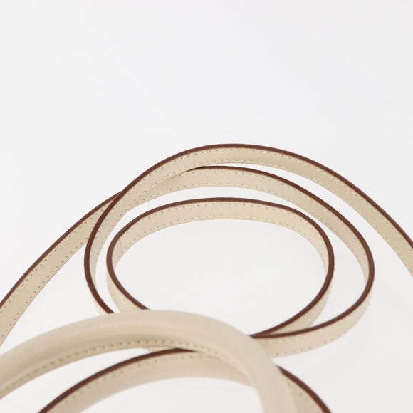 Salvatore Ferragamo Gancini Hand Bag Leather 2way White Gold Auth 147238