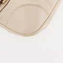 Salvatore Ferragamo Gancini Hand Bag Leather 2way White Gold Auth 147238-15