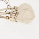 Salvatore Ferragamo Gancini Hand Bag Leather 2way White Gold Auth 147238-4