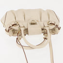 Salvatore Ferragamo Gancini Hand Bag Leather 2way White Gold Auth 147238-6