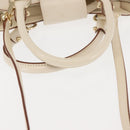 Salvatore Ferragamo Gancini Hand Bag Leather 2way White Gold Auth 147238-7