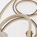 Salvatore Ferragamo Gancini Hand Bag Leather 2way White Gold Auth 147238-8