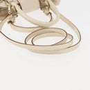 Salvatore Ferragamo Gancini Hand Bag Leather 2way White Gold Auth 147238-9