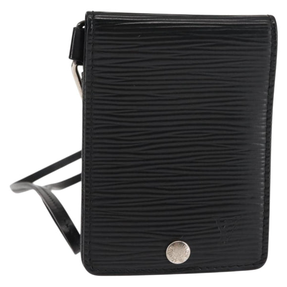 LOUIS VUITTON Epi Porte CartesID Bandouliere Card Case Black M60082 Auth 147251