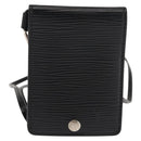 LOUIS VUITTON Epi Porte CartesID Bandouliere Card Case Black M60082 Auth 147251-13
