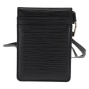LOUIS VUITTON Epi Porte CartesID Bandouliere Card Case Black M60082 Auth 147251-2