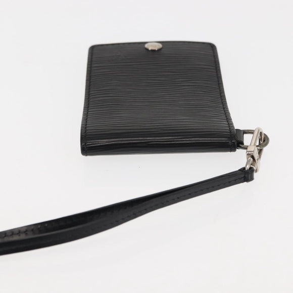LOUIS VUITTON Epi Porte CartesID Bandouliere Card Case Black M60082 Auth 147251