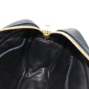 PRADA Ribbon Shoulder Bag Leather Black Red gold Auth 147259V-23