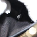 PRADA Ribbon Shoulder Bag Leather Black Red gold Auth 147259V-11