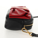 PRADA Ribbon Shoulder Bag Leather Black Red gold Auth 147259V-4