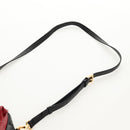 PRADA Ribbon Shoulder Bag Leather Black Red gold Auth 147259V-15