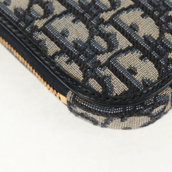 Christian Dior Trotter Canvas Dior 30 Montaigne Chain Pouch Marineblauw Auth 147260M