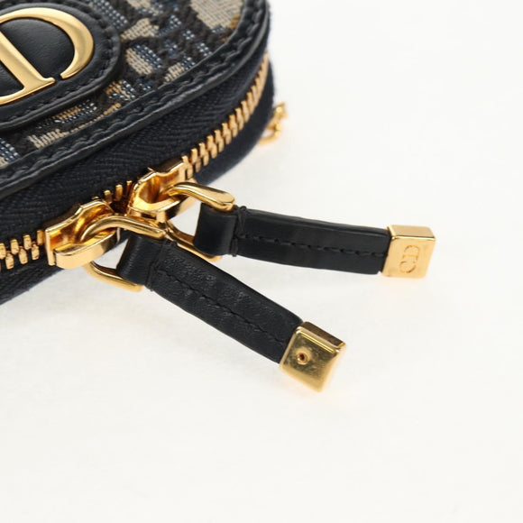 Christian Dior Trotter Canvas Dior 30 Montaigne Chain Pouch Marineblauw Auth 147260M