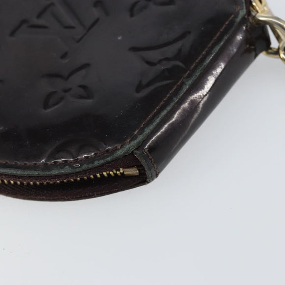 LOUIS VUITTON Vernis Porte Monnaie Ecruil Coin Purse Amarante M91386 Auth 147263